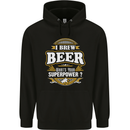 I Brew Beer What's Your Superpower? Alcohol Mens 80% Cotton Hoodie Black
