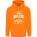 I Brew Beer What's Your Superpower? Alcohol Mens 80% Cotton Hoodie Orange