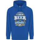 I Brew Beer What's Your Superpower? Alcohol Mens 80% Cotton Hoodie Royal Blue