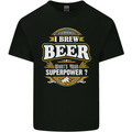 I Brew Beer What's Your Superpower? Alcohol Mens Cotton T-Shirt Tee Top Black