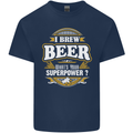 I Brew Beer What's Your Superpower? Alcohol Mens Cotton T-Shirt Tee Top Navy Blue