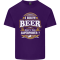 I Brew Beer What's Your Superpower? Alcohol Mens Cotton T-Shirt Tee Top Purple