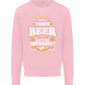 I Brew Beer What's Your Superpower? Alcohol Mens Sweatshirt Jumper Light Pink