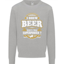 I Brew Beer What's Your Superpower? Alcohol Mens Sweatshirt Jumper Sports Grey