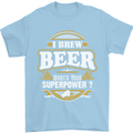 I Brew Beer What's Your Superpower? Alcohol Mens T-Shirt Cotton Gildan Light Blue