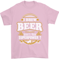 I Brew Beer What's Your Superpower? Alcohol Mens T-Shirt Cotton Gildan Light Pink