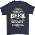 I Brew Beer What's Your Superpower? Alcohol Mens T-Shirt Cotton Gildan Navy Blue