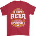 I Brew Beer What's Your Superpower? Alcohol Mens T-Shirt Cotton Gildan Red
