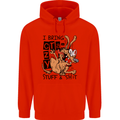 I Bring Crazy Stuff & Sh#t Funny Dog Mens 80% Cotton Hoodie Bright Red
