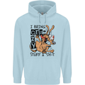 I Bring Crazy Stuff & Sh#t Funny Dog Mens 80% Cotton Hoodie Light Blue