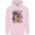 I Bring Crazy Stuff & Sh#t Funny Dog Mens 80% Cotton Hoodie Light Pink