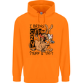 I Bring Crazy Stuff & Sh#t Funny Dog Mens 80% Cotton Hoodie Orange