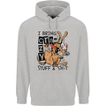 I Bring Crazy Stuff & Sh#t Funny Dog Mens 80% Cotton Hoodie Sports Grey