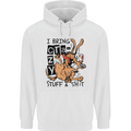 I Bring Crazy Stuff & Sh#t Funny Dog Mens 80% Cotton Hoodie White