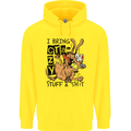 I Bring Crazy Stuff & Sh#t Funny Dog Mens 80% Cotton Hoodie Yellow