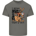 I Bring Crazy Stuff & Sh#t Funny Dog Mens Cotton T-Shirt Tee Top Charcoal