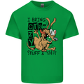 I Bring Crazy Stuff & Sh#t Funny Dog Mens Cotton T-Shirt Tee Top Irish Green
