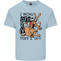 I Bring Crazy Stuff & Sh#t Funny Dog Mens Cotton T-Shirt Tee Top Light Blue