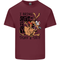 I Bring Crazy Stuff & Sh#t Funny Dog Mens Cotton T-Shirt Tee Top Maroon