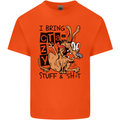 I Bring Crazy Stuff & Sh#t Funny Dog Mens Cotton T-Shirt Tee Top Orange