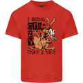 I Bring Crazy Stuff & Sh#t Funny Dog Mens Cotton T-Shirt Tee Top Red