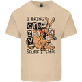 I Bring Crazy Stuff & Sh#t Funny Dog Mens Cotton T-Shirt Tee Top Sand