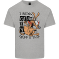 I Bring Crazy Stuff & Sh#t Funny Dog Mens Cotton T-Shirt Tee Top Sports Grey