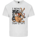 I Bring Crazy Stuff & Sh#t Funny Dog Mens Cotton T-Shirt Tee Top White