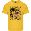 I Bring Crazy Stuff & Sh#t Funny Dog Mens Cotton T-Shirt Tee Top Yellow