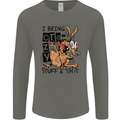I Bring Crazy Stuff & Sh#t Funny Dog Mens Long Sleeve T-Shirt Charcoal