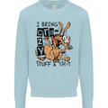 I Bring Crazy Stuff & Sh#t Funny Dog Mens Sweatshirt Jumper Light Blue