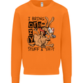 I Bring Crazy Stuff & Sh#t Funny Dog Mens Sweatshirt Jumper Orange