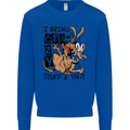 I Bring Crazy Stuff & Sh#t Funny Dog Mens Sweatshirt Jumper Royal Blue