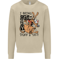 I Bring Crazy Stuff & Sh#t Funny Dog Mens Sweatshirt Jumper Sand
