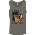 I Bring Crazy Stuff & Sh#t Funny Dog Mens Vest Tank Top Charcoal