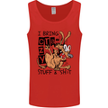 I Bring Crazy Stuff & Sh#t Funny Dog Mens Vest Tank Top Red