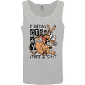 I Bring Crazy Stuff & Sh#t Funny Dog Mens Vest Tank Top Sports Grey