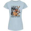 I Bring Crazy Stuff & Sh#t Funny Dog Womens Petite Cut T-Shirt Light Blue
