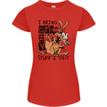 I Bring Crazy Stuff & Sh#t Funny Dog Womens Petite Cut T-Shirt Red
