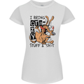 I Bring Crazy Stuff & Sh#t Funny Dog Womens Petite Cut T-Shirt White