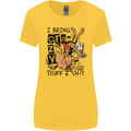 I Bring Crazy Stuff & Sh#t Funny Dog Womens Wider Cut T-Shirt Yellow