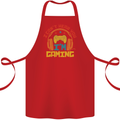 I Can't Hear You I'm Gaming Funny Gaming Cotton Apron 100% Organic Red