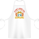 I Can't Hear You I'm Gaming Funny Gaming Cotton Apron 100% Organic White