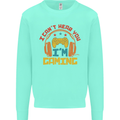I Can't Hear You I'm Gaming Funny Gaming Kids Sweatshirt Jumper Peppermint