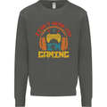 I Can't Hear You I'm Gaming Funny Gaming Kids Sweatshirt Jumper Storm Grey