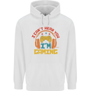 I Can't Hear You I'm Gaming Funny Gaming Mens 80% Cotton Hoodie White
