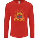 I Can't Hear You I'm Gaming Funny Gaming Mens Long Sleeve T-Shirt Red
