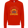 I Can't Hear You I'm Gaming Funny Gaming Mens Sweatshirt Jumper Bright Red