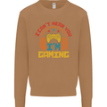 I Can't Hear You I'm Gaming Funny Gaming Mens Sweatshirt Jumper Caramel Latte