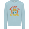 I Can't Hear You I'm Gaming Funny Gaming Mens Sweatshirt Jumper Light Blue